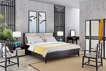 酒店會(huì)所家具-床系列-001